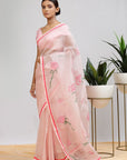 'The Feminine' Hand Painted Organza Saree