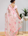 'The Feminine' Hand Painted Organza Saree