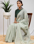 'Hari Bagiya' Chanderi Zari saree