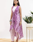 Mauve Cape Dhoti Set