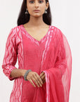 'Gulabi Shibori' Kurta Set