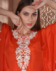 Kesariya kaftan set