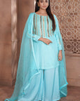 Aasmani kurta palazzo set