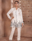 Ivory short Anarkali and pants set