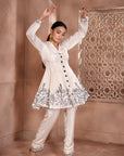 Ivory short Anarkali and pants set