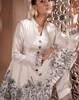 Ivory short Anarkali and pants set